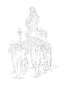 Pinta a la Virgen del Carmen